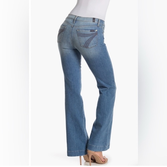 7 For All Mankind Dojo Original Trouser Jeans Ibiza Wash Size 28 NWT - Picture 1 of 8